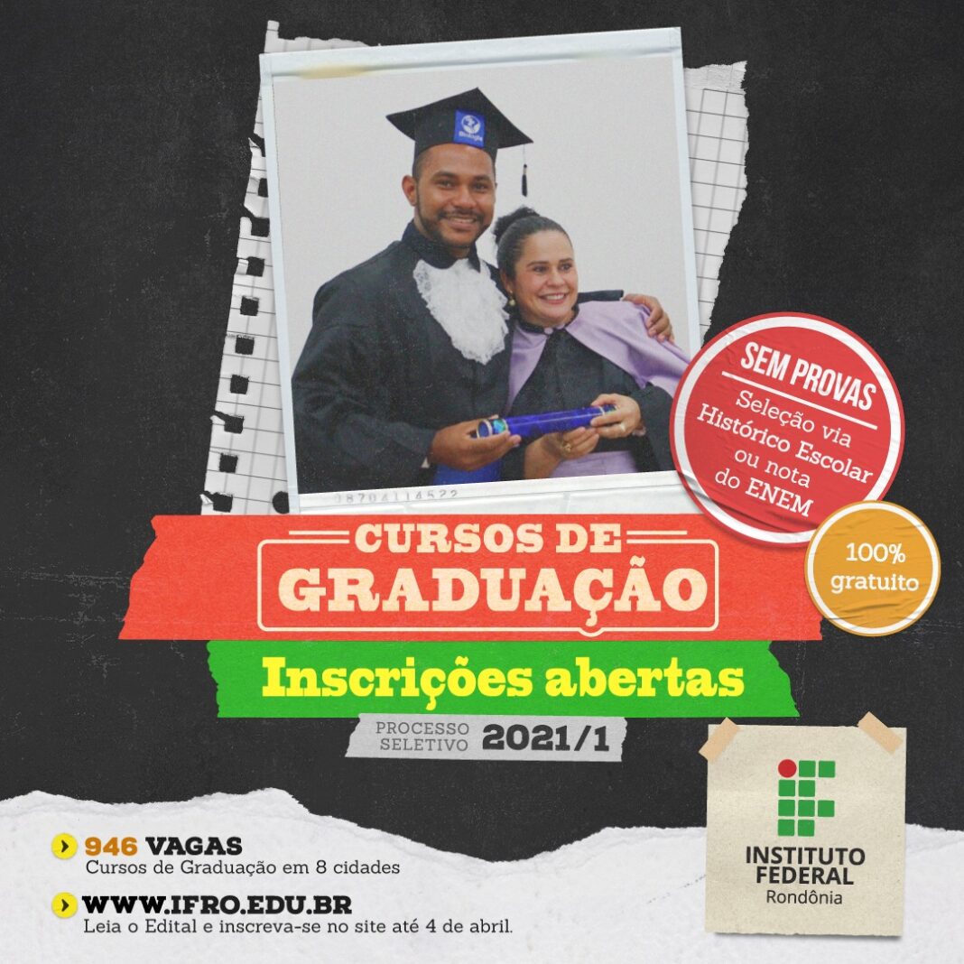 Inscrições para cursos de graduação do IFRO abertas até 4 de abril