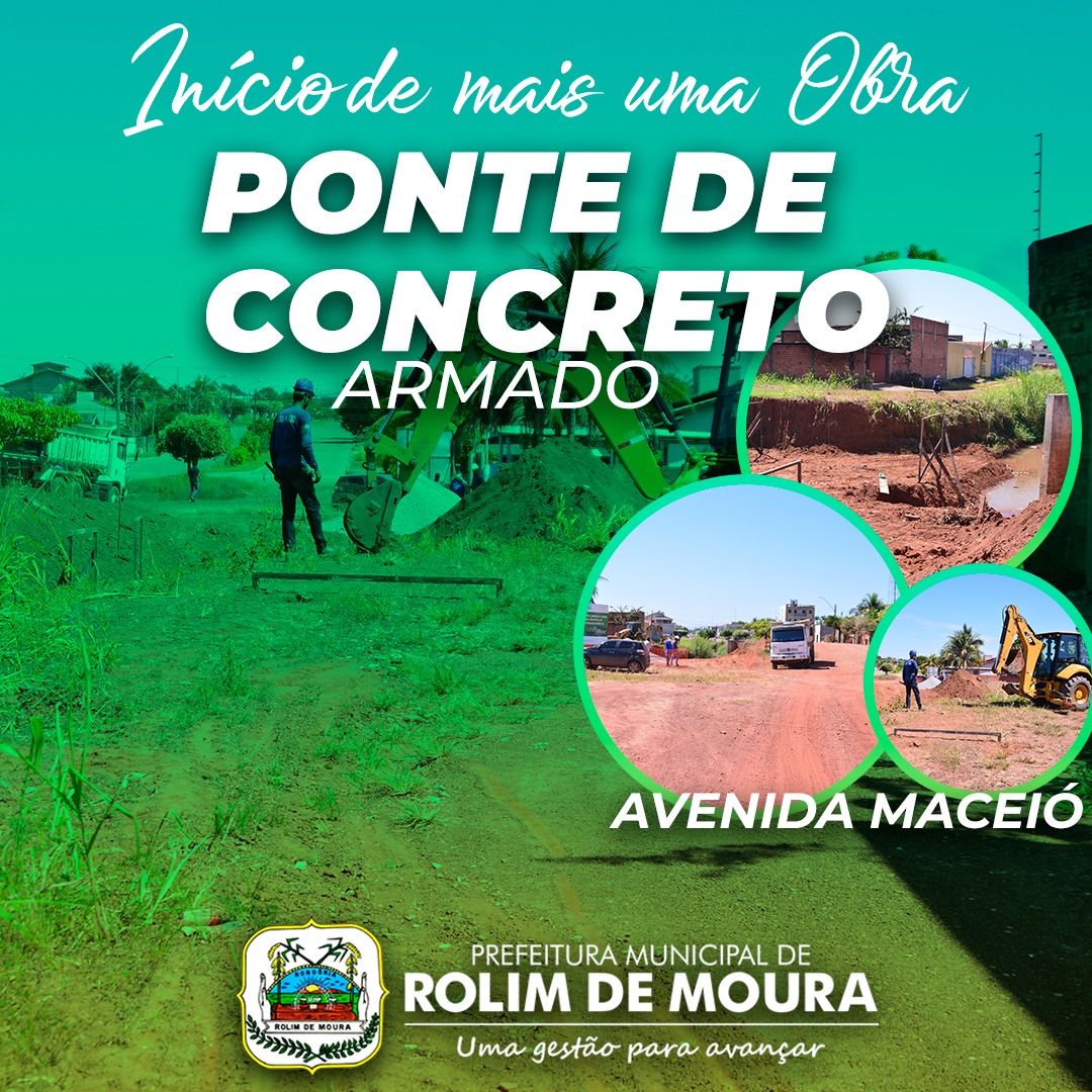 Rolim de Moura: Prefeitura inicia construção de ponte de concreto armado no Igarapé da Encrenca