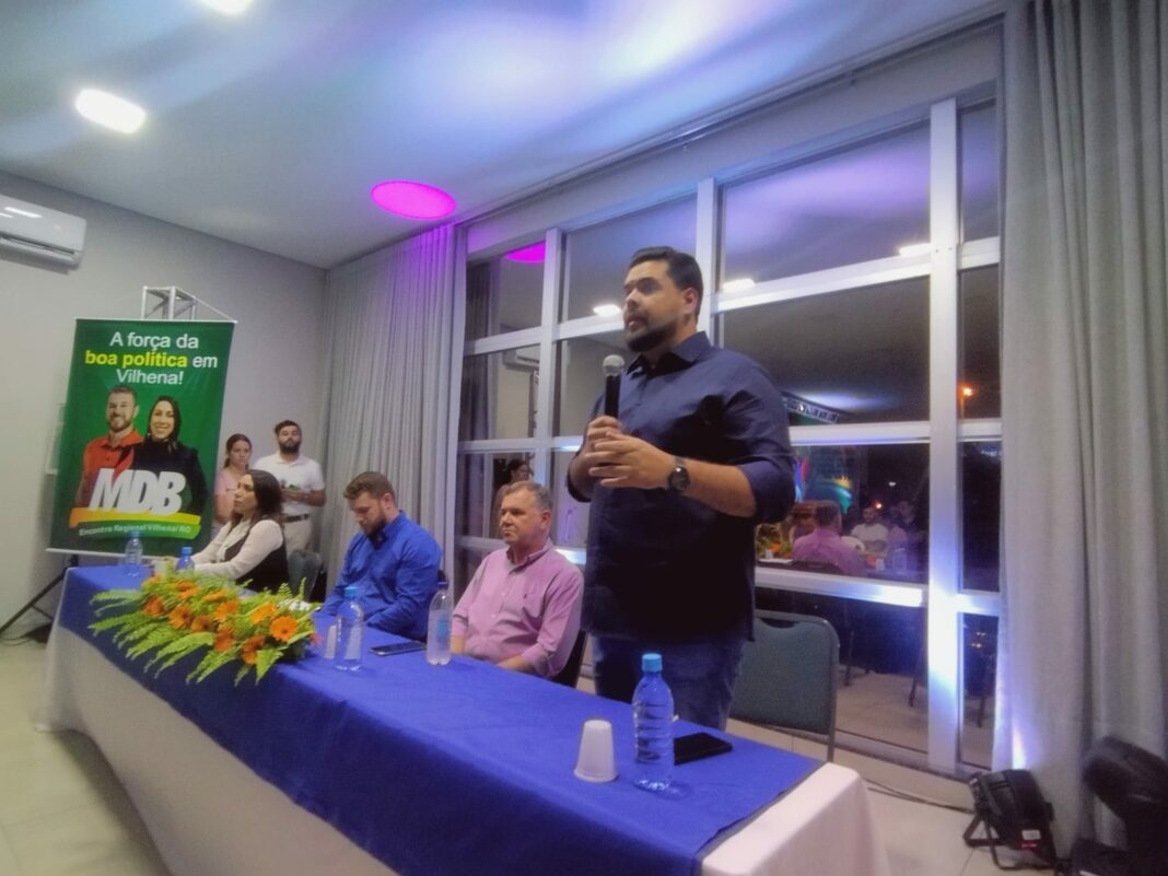 Em evento que reuniu lideranças políticas do MDB em Vilhena, Jean de Oliveira confirma pré-candidatura a deputado estadual