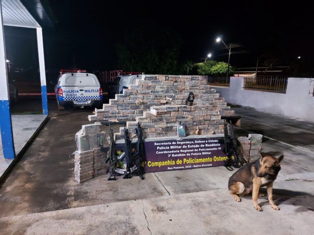 PM de Cerejeiras apreende 300 quilos de droga