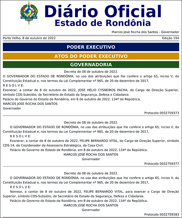 Governo demite secretário de Segurança em plena campanha, não explica e abre espaço para especulações