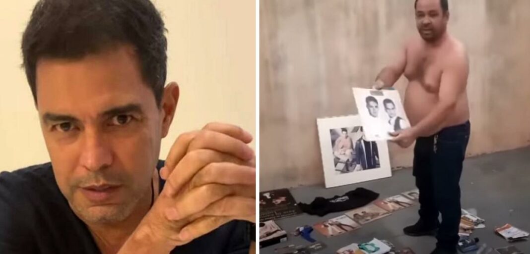 Revoltado, fã de Zezé quebra discos após o artista declarar apoio a Bolsonaro (vídeo)