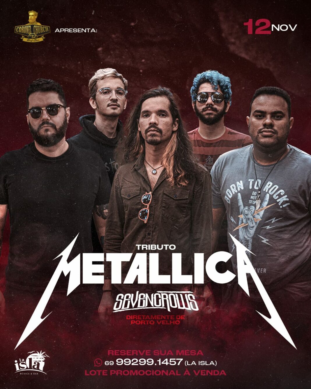 Tributo ao Metálica acontece dia 12 de novembro em Vilhena