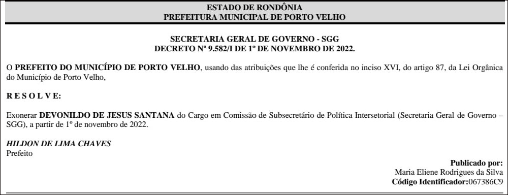 Prefeito Hildon Chaves não compactua com violência contra mulher e manda exonerar assessor denunciado