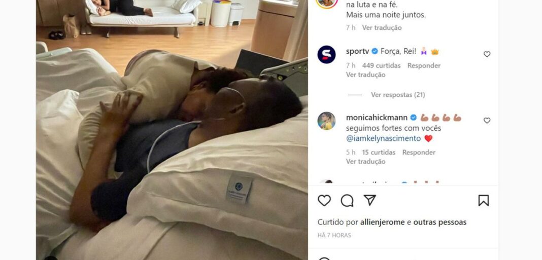 Filha de Pelé posta foto no hospital: “na luta e na fé”