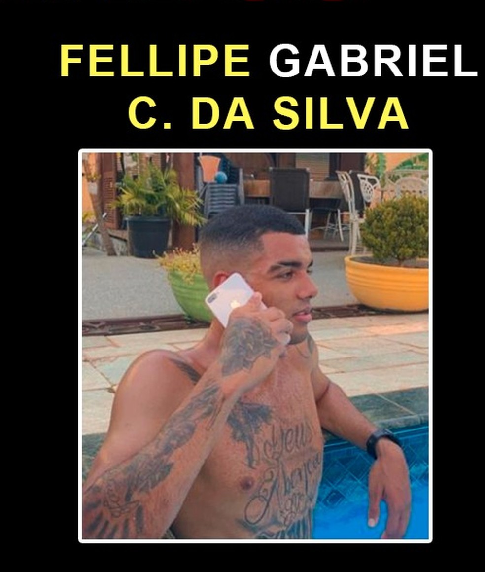 Kaio Cabral da Silva Pinho e Felipe Gabriel da Silva são procurados por matar jovem — Foto: Reprodução/Instagram