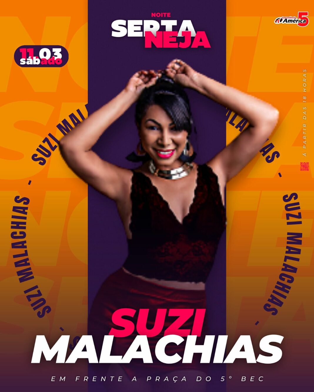 É neste sábado em Vilhena: Suzi Malachias se apresenta na Noite Sertaneja