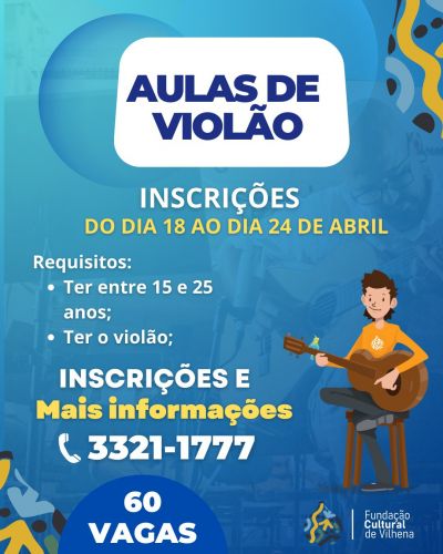 Fundação Cultural de Vilhena abre inscrições para aulas de violão gratuita