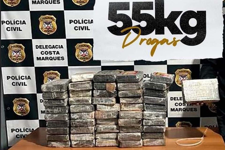 Bando é preso com mais de 55kg de cocaína em Rondônia