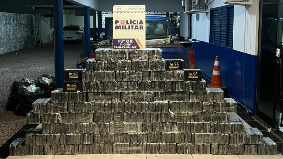 Policial de RO foi preso com mais de 500 kg de droga em MT — Foto: Polícia Militar 