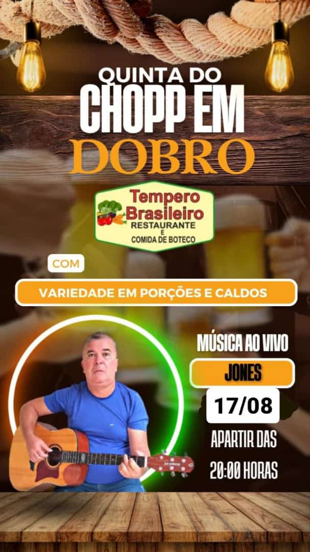 Em Colorado, Jones Lazaro é atração da Quinta do Chopp em Dobro