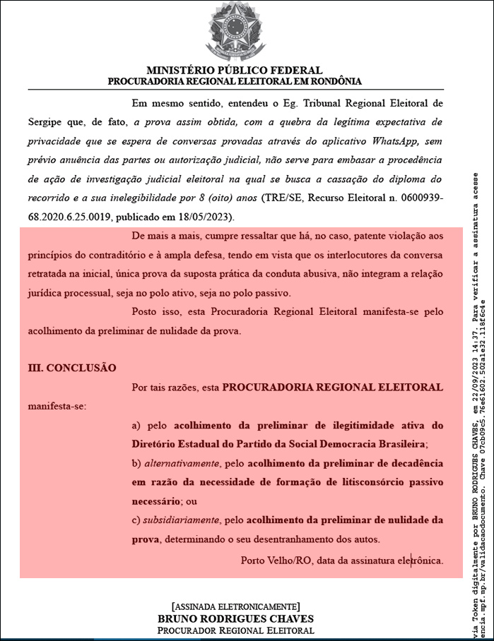 Procuradoria Regional Eleitoral vê irregularidades e nulidade de provas em ação contra Jaime Bagattoli