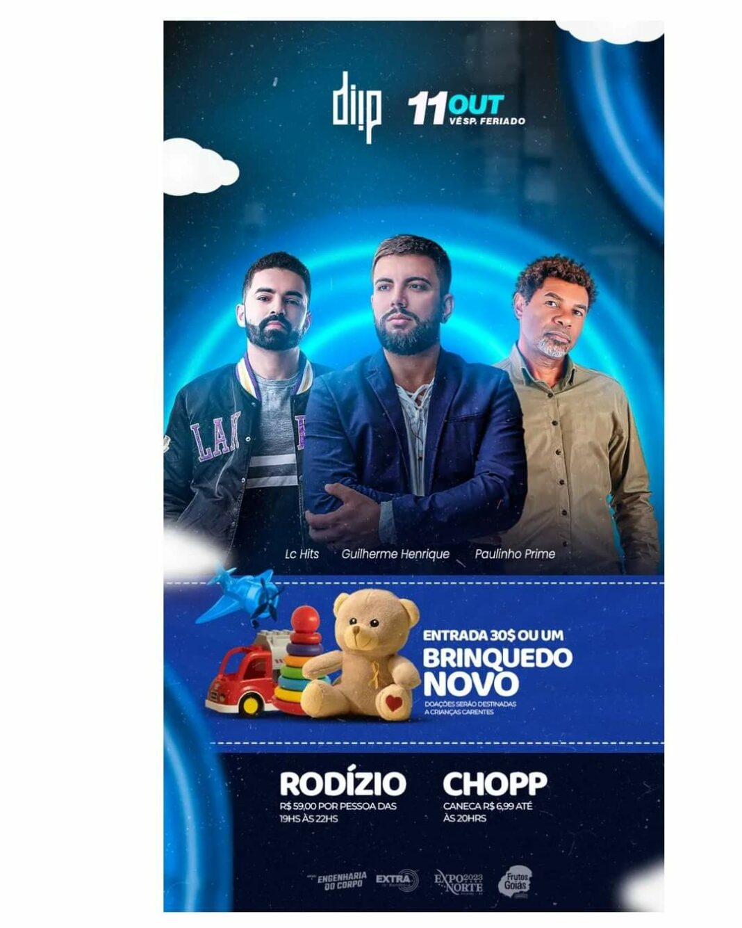 Na véspera de feriado, Diip promove festa e arrecada brinquedos novos