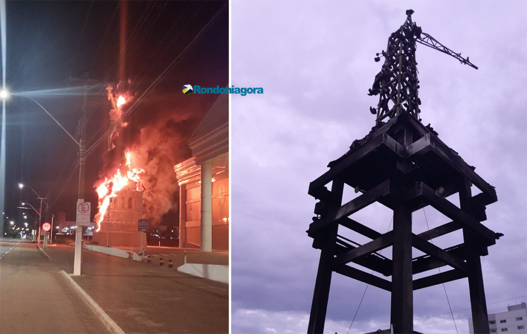 Criminosos incendeiam estátua da Havan em Rondônia