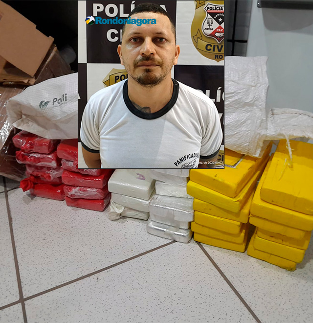 Padeiro é preso com 30 kg de cocaína neste domingo em Porto Velho