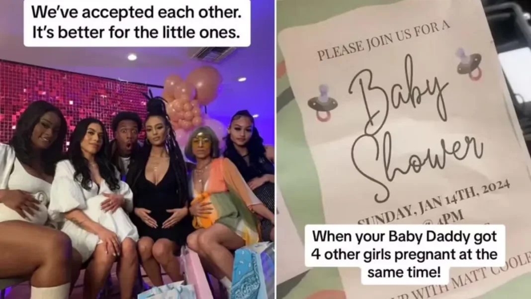 Homem engravida 5 mulheres e elas fazem chá de bebê juntas