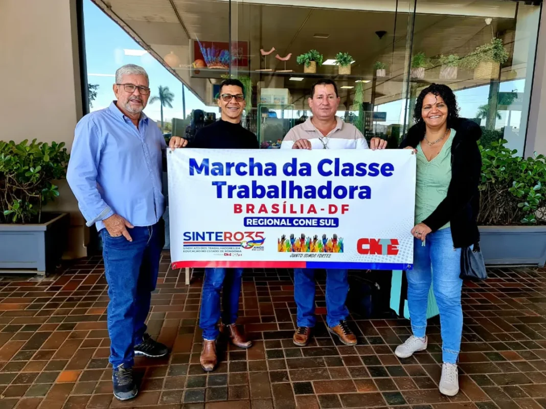 Dirigentes do Sintero participam da Marcha da Classe Trabalhadora em Brasília