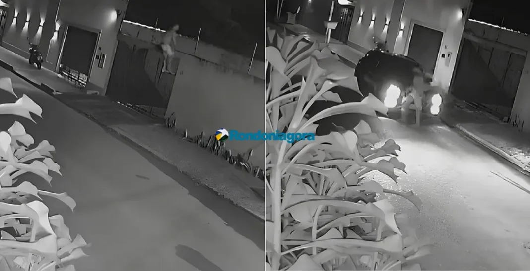 Vídeo mostra ex-marido pulando muro para matar casal em Rondônia