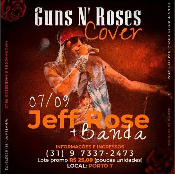 Tributo a Guns N’Rose acontece neste sábado em Vilhena