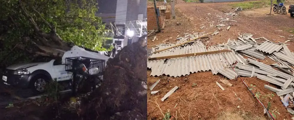 Temporal deixa casas e estabelecimentos destruídos em Rondônia