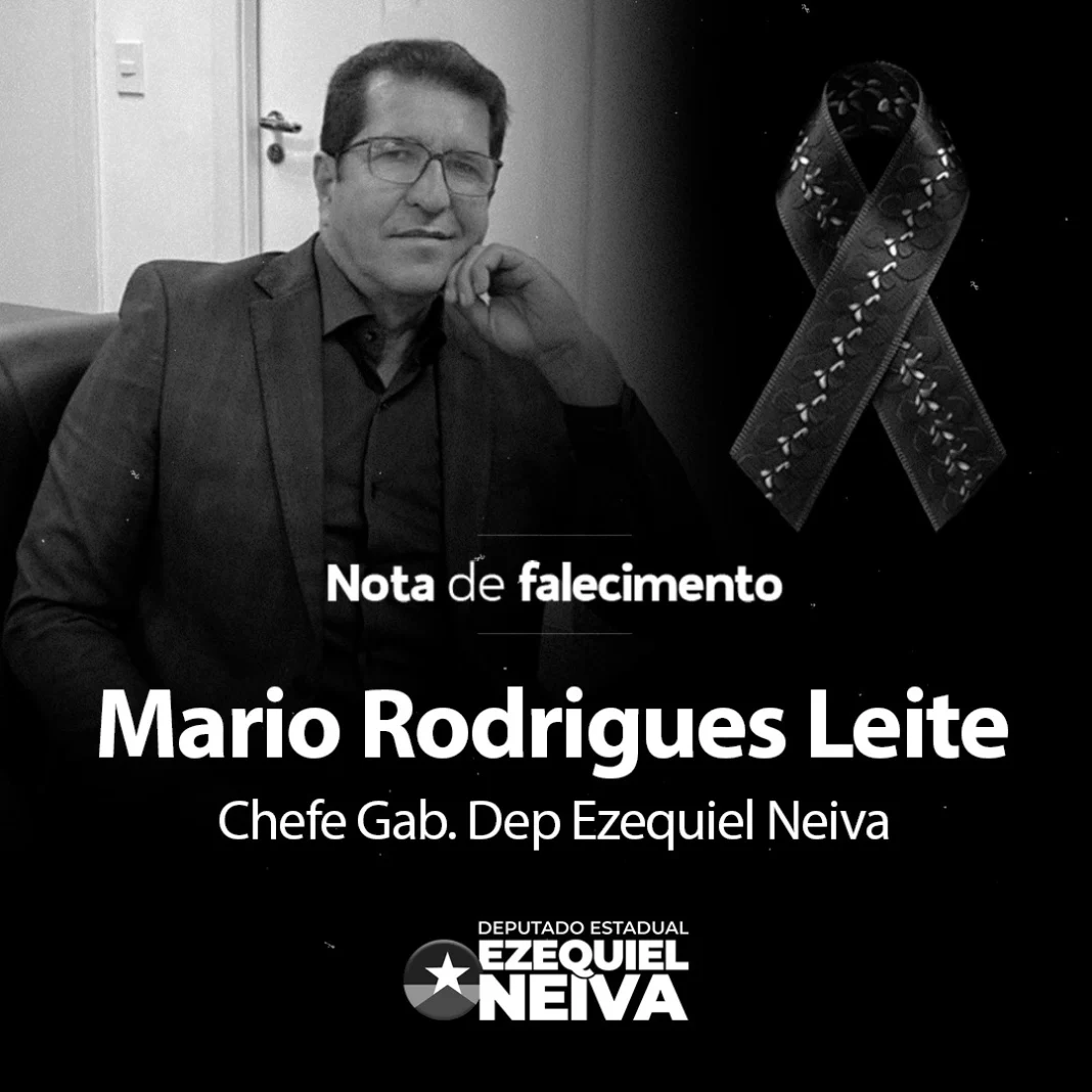 Deputado Ezequiel Neiva lamenta falecimento de seu chefe de gabinete: “Perdi um irmão”