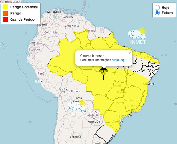 Rondônia terá chuvas intensas neste fim de semana
