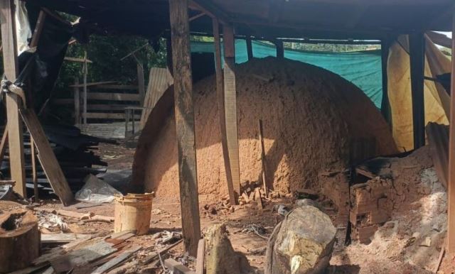 PM Ambiental interdita carvoaria clandestina em RO