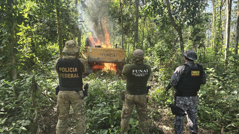 PF, Ibama, Funai e Força Nacional fazem operação em terra indígena