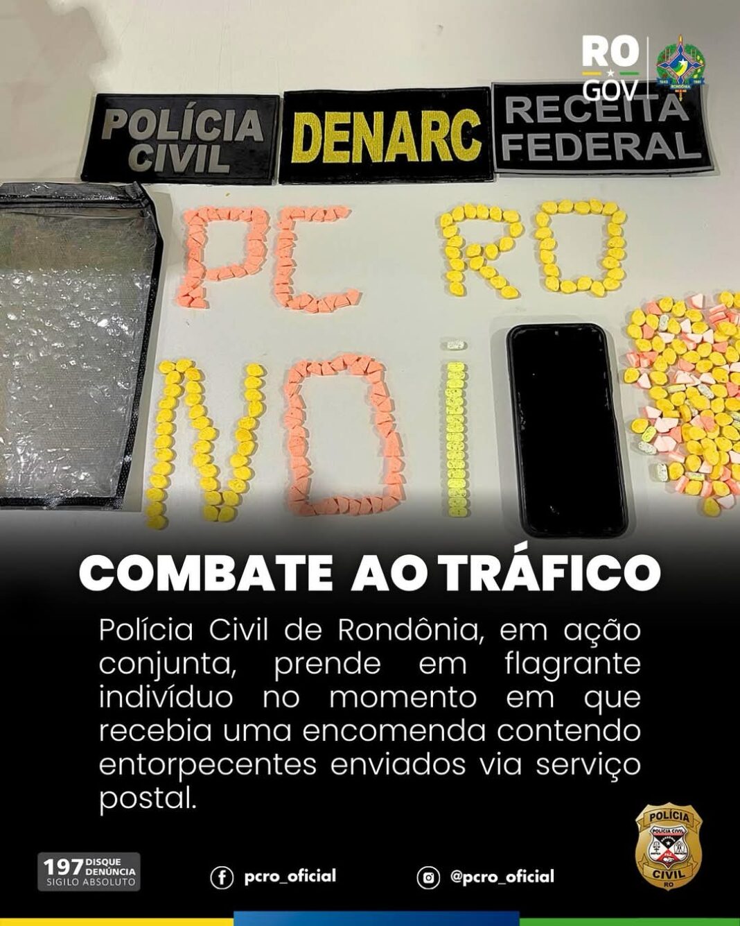 Polícia Civil apreende Ecstasy enviado pelos Correios e prende traficante em flagrante