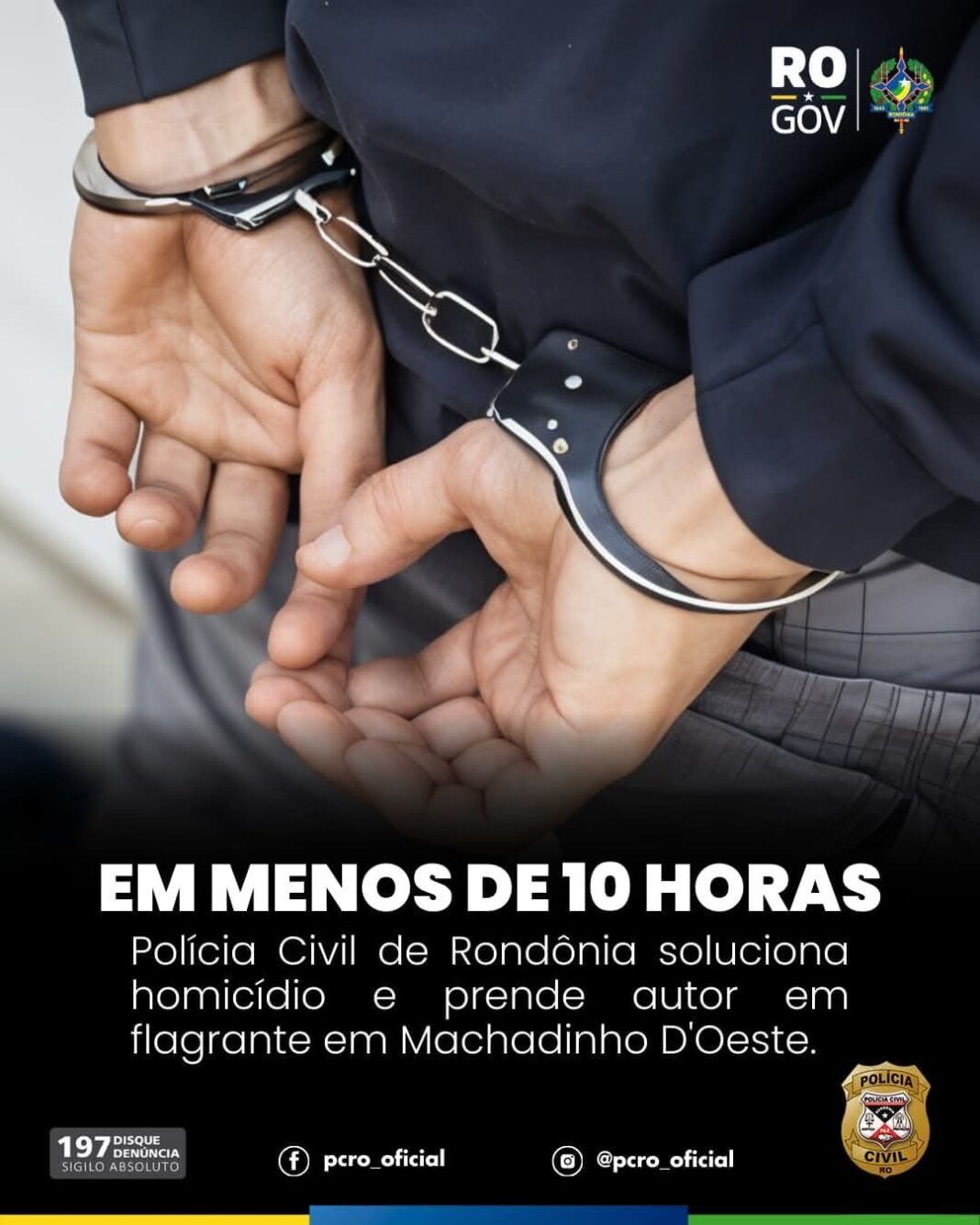 Polícia Civil soluciona homicídio em menos de 10h e prende autor em flagrante