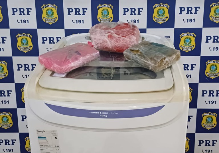 Droga é despachada em máquina de lavar com destino a Goiânia