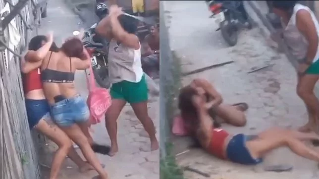 ‘Porrada’ em dose tripla: mulher tenta separar briga com pauladas. VEJA VÍDEO