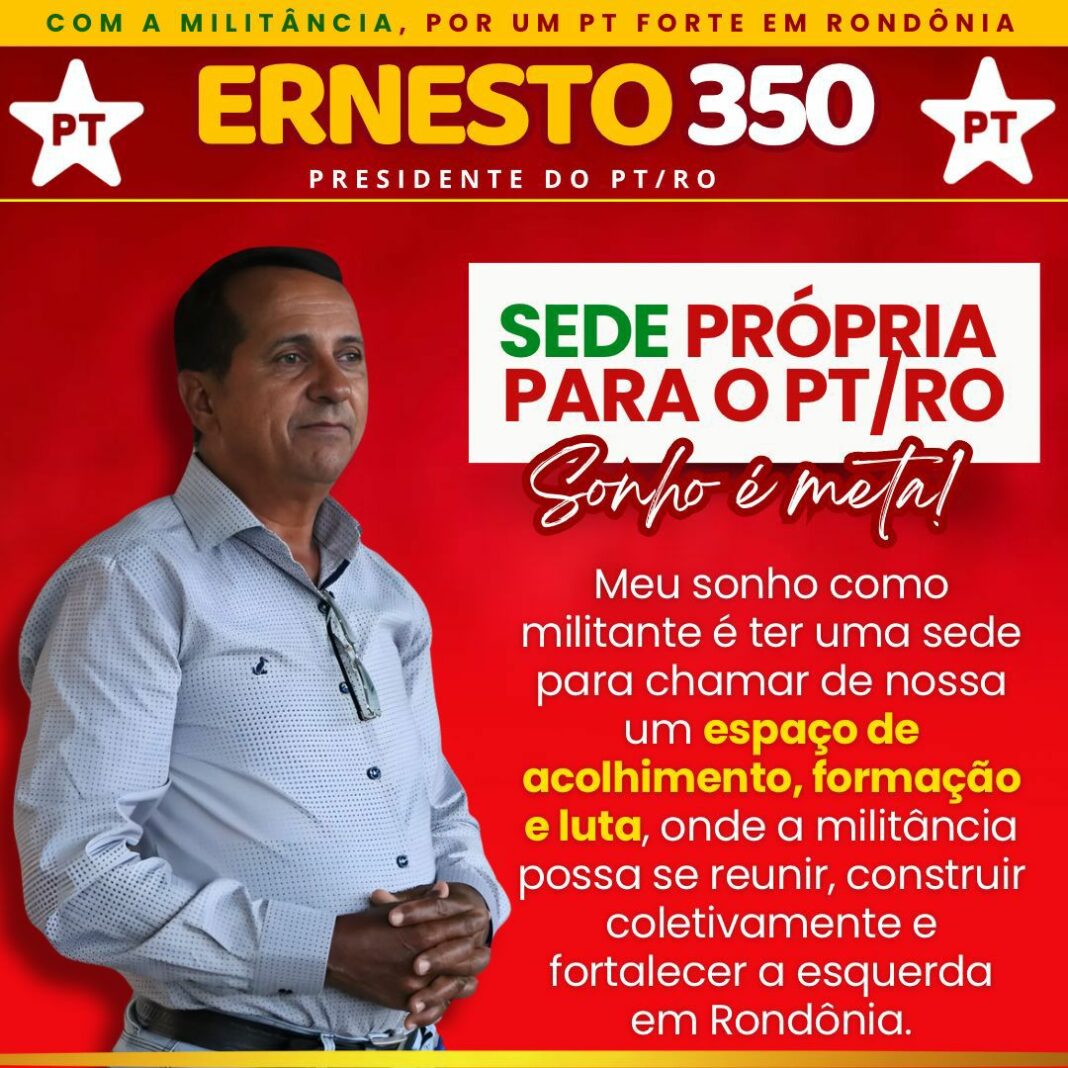 Cláudia de Jesus declara apoio a Ernesto Ferreira à presidência do PT em RO