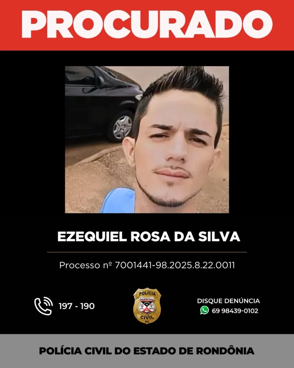 Acusado de homicídio em Rondônia está foragido e Polícia pede ajuda da população