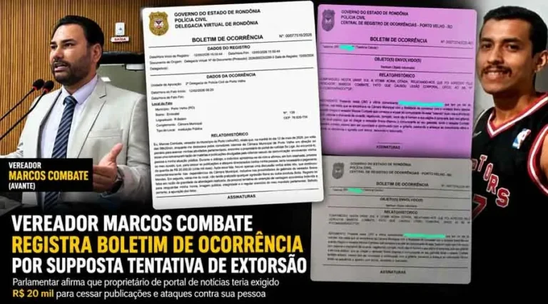 Parlamentar denuncia dono de site por extorsão em RO