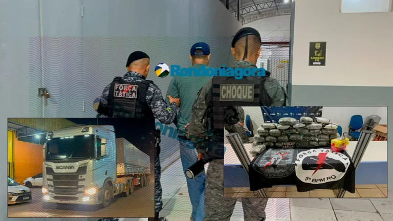 Caminhão de soja levava 35 kg de drogas em RO