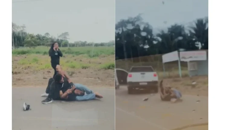 Motoristas brigam no meio de rodovia em RO