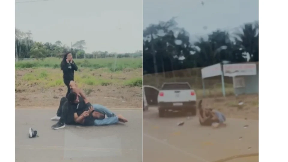 Motoristas brigam no meio de rodovia em RO