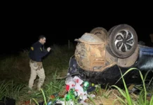 Capotamento na BR-364 mata mulher e deixa dois feridos