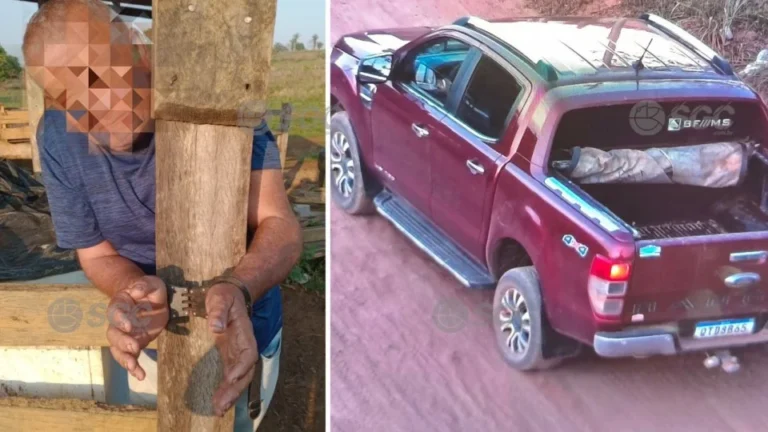 Idoso é amarrado e algemado em roubo de caminhonete em RO