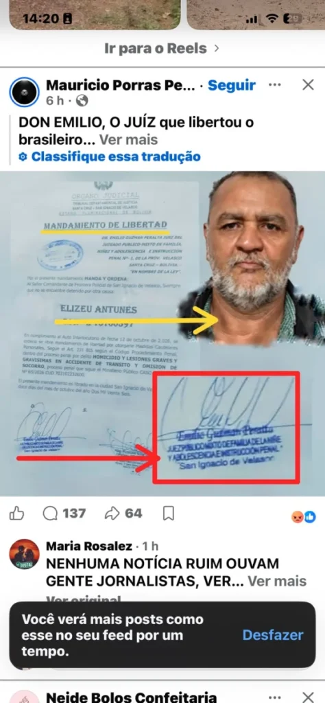 Brasileiro diz não ter provocado acidente fatal na Bolívia